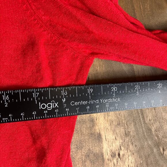 Express Womens Sweater Red Cardigan Diamond Button Front Long Sleeve Stretch XL - Picture 8 of 12